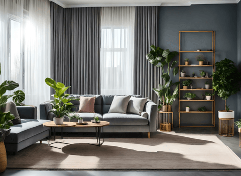 Bright staged living room