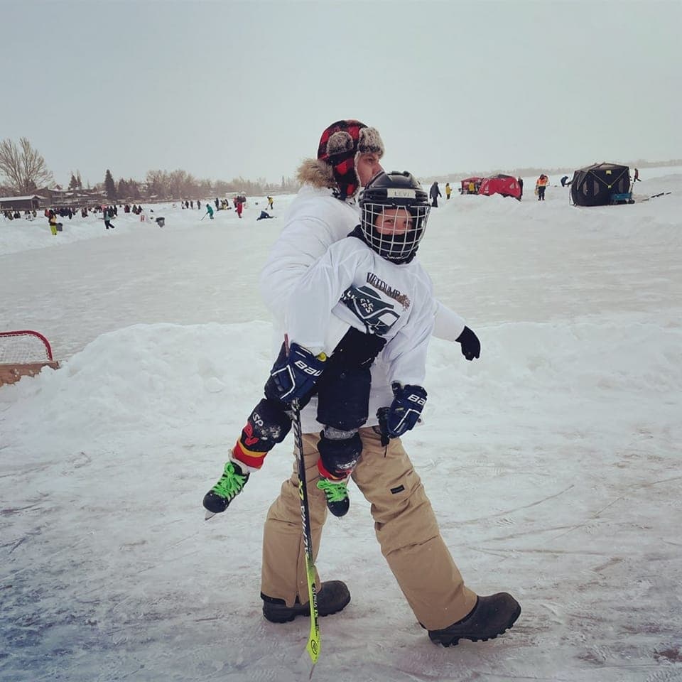 Tyler skating with Levi